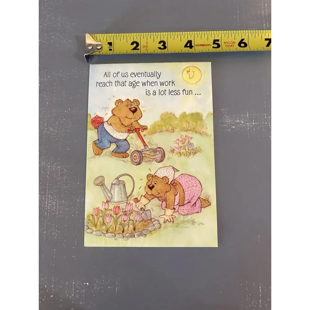 Vintage 1975 Ambassador Funny Birthday Card Bears Gardening Humor